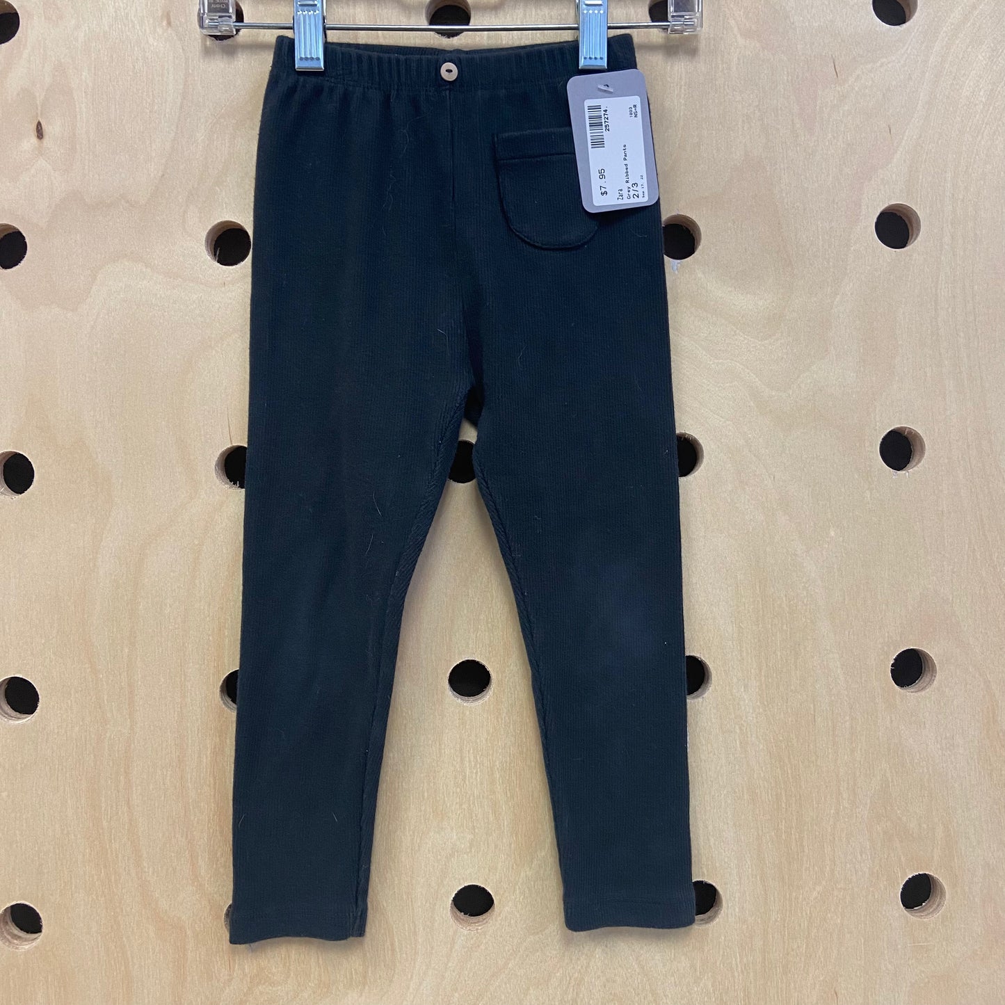 Grey Ribbed Pants