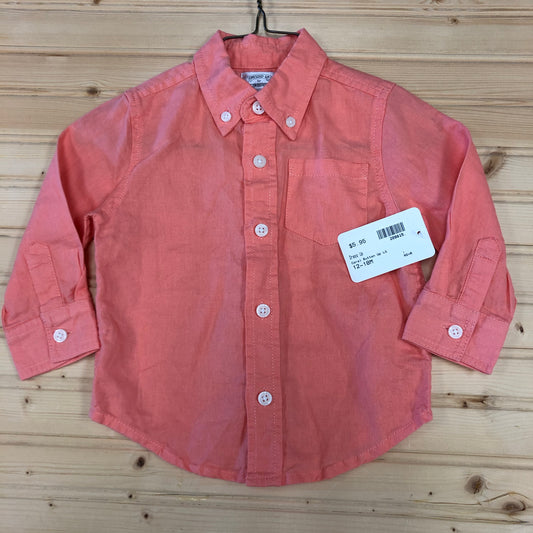 Coral Button Up LS