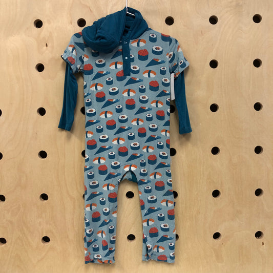Bamboo Sushi Hooded Romper