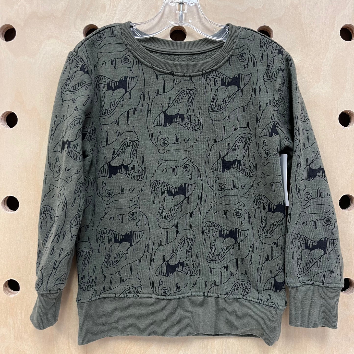 Olive + Black T-Rex Pull Over