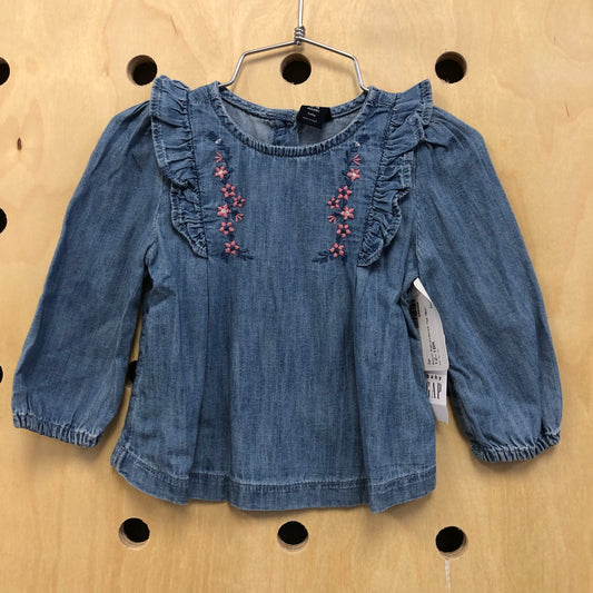 Denim Embroidered Top NEW!