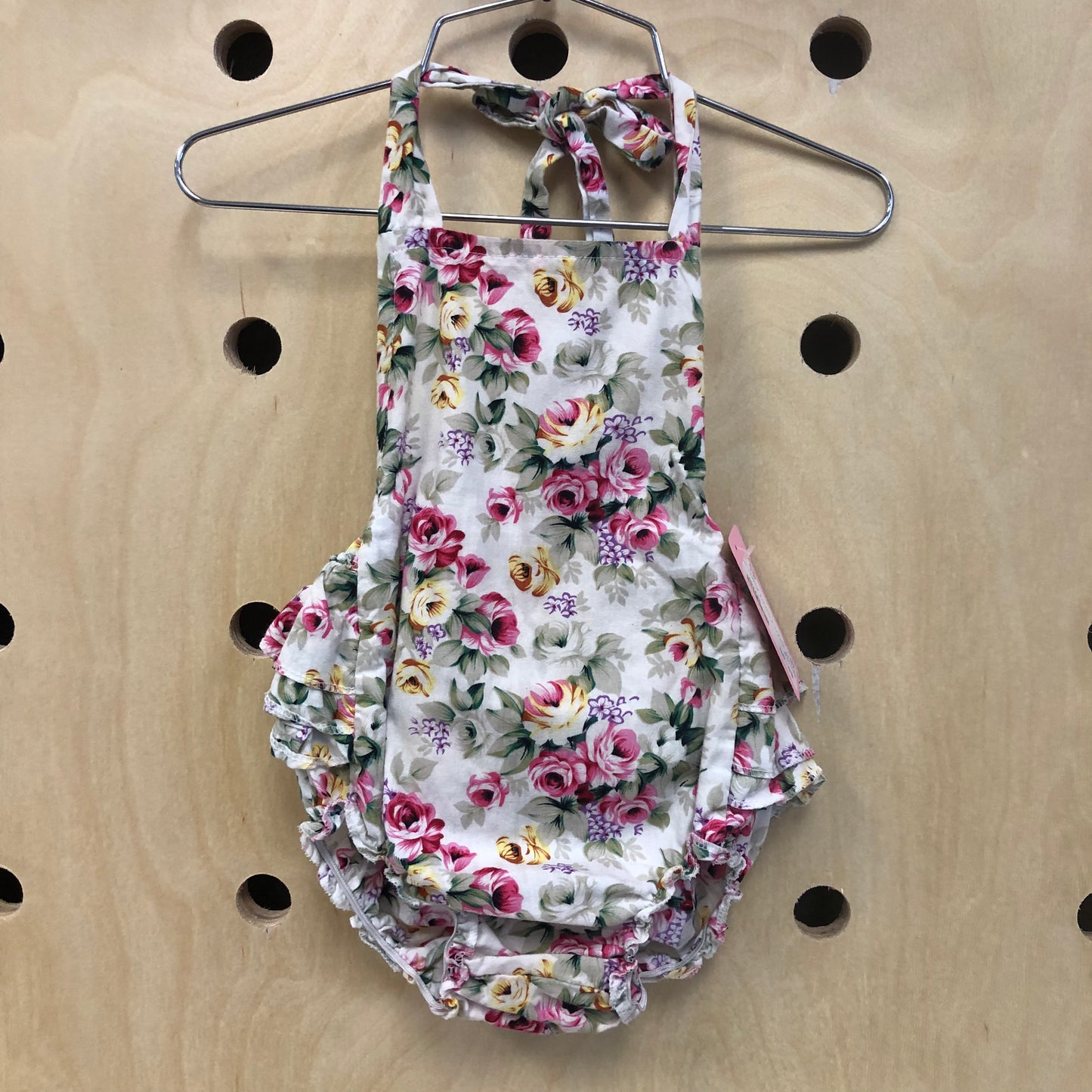 Floral Ruffle Pinafore Romper