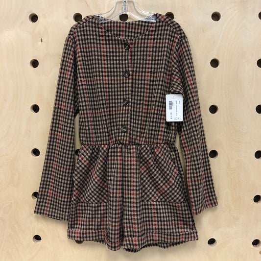Brown Tones Houndstooth Romper