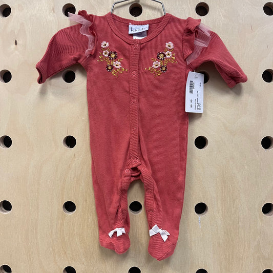 Coral Ribbed Footies