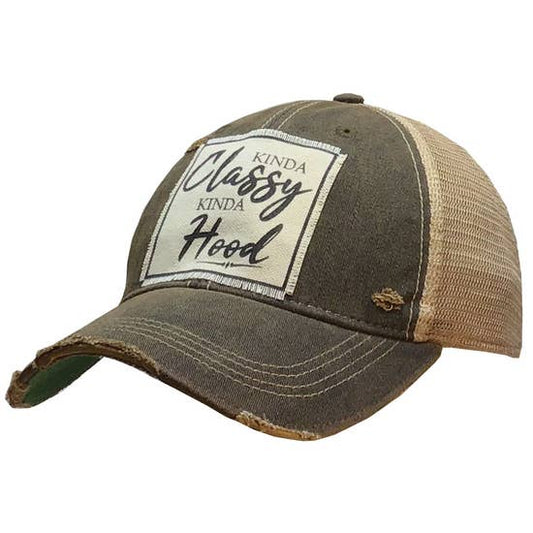 Kinda Classy Kinda Hood Distressed Trucker Cap